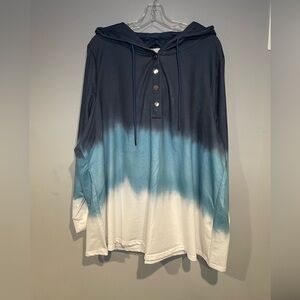 Bloom Chic Womens  Drawstring Hooded Shirt, Long Sleeve Size 22-24